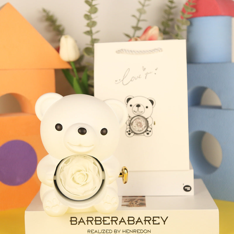 Eternal Rose Teddy Bear Gift Box