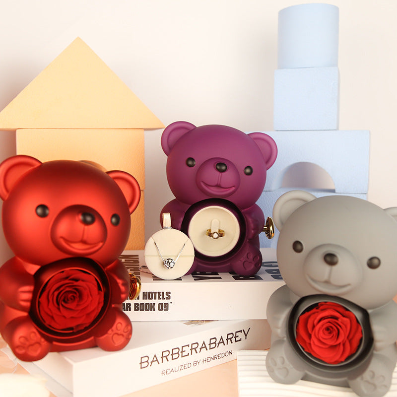 Eternal Rose Teddy Bear Gift Box