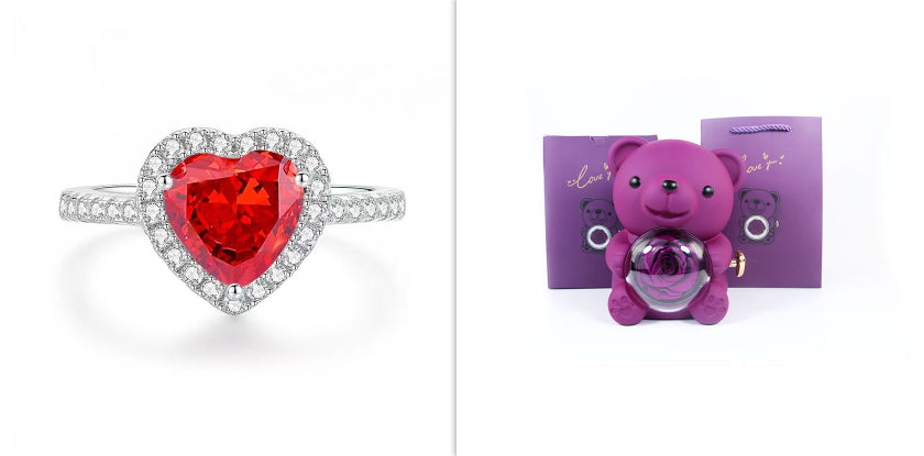 Eternal Rose Teddy Bear Gift Box