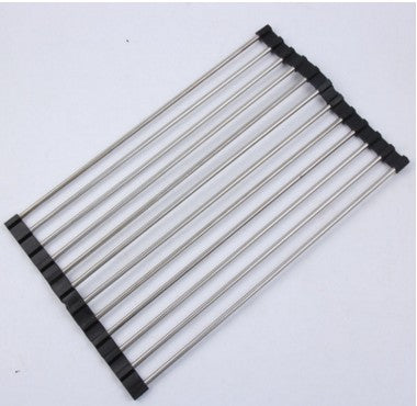 Folding Drain Sink Rack-Black