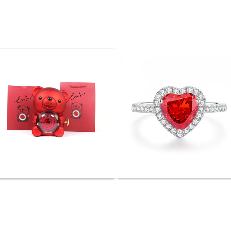 Eternal Rose Teddy Bear Gift Box