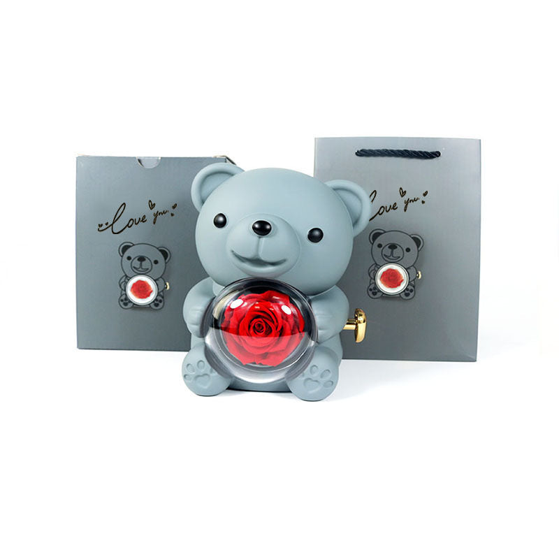 Eternal Rose Teddy Bear Gift Box