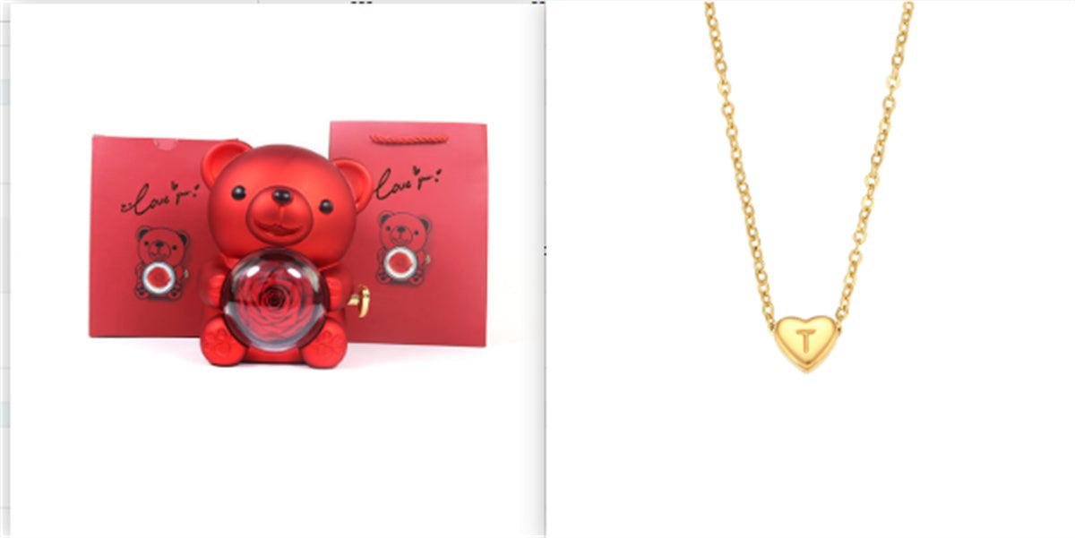 Eternal Rose Teddy Bear Gift Box